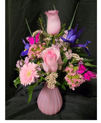 On the wings of a butterfly Vase