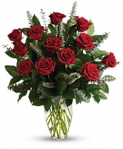 1 Dozen Explorer Roses  Vase Arrangement