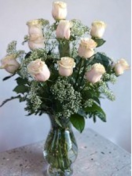 One Dozen Premiun Long Stem Blush Pink Roses Premium Long Stem Roses 