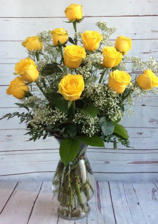 One Dozen Premiun Long Stem Yellow Roses Premium Roses in Culpeper, VA | ENDLESS CREATIONS FLOWERS AND GIFTS