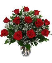 One Dozen Red Roses Arrangement