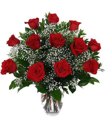  One Dozen Red Roses Arrangement