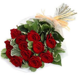 Red Roses By-The-Dozen Hand Tied Bouquet
