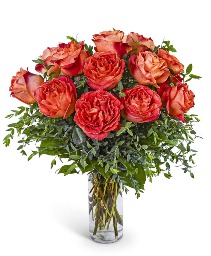 One Dozen Wild Spirit Roses Flower Arrangement