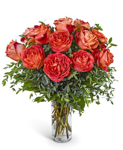 One Dozen Wild Spirit Roses Flower Arrangement