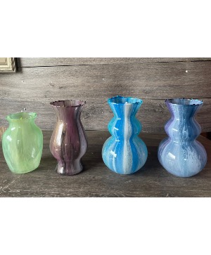 One of a kind, resin coated vases Add-on