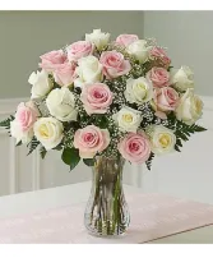 Only for you! Roses mixture White and Pink added Greens