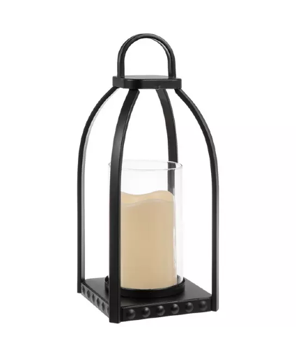 Small Open Black Metal Lantern 