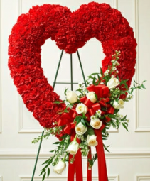 Open heart red and white Funeral