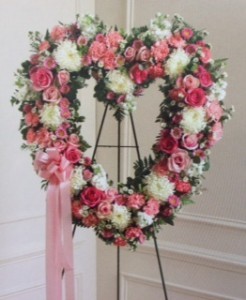 Open Heart Standing Spray Sympathy standing spray