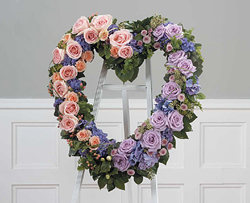 OPEN HEART STENDING.  pink and purple 