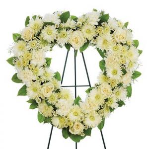 Open heart white flowers 
