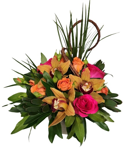 Opulent Orchid Container Arrangement