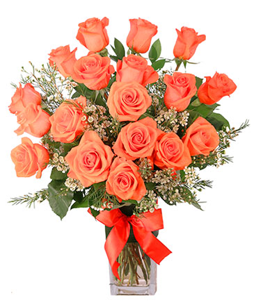 Orange Admiration Rose Arrangement in Oak Ridge, TN | MOTT'S FLORAL DESIGN
