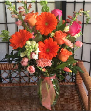 Orange and a hint of Pink Vase