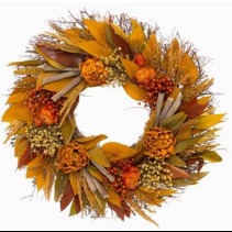 Orange Artichoke Botanical Wreath  