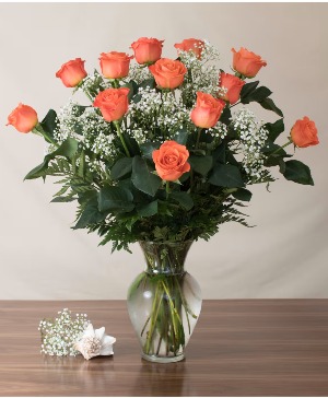 Orange Classic Dozen Roses 