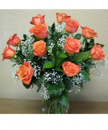 Orange dozen of roses  Orange roses 