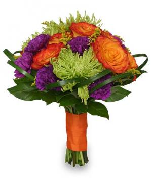 Wedding Bridal Bouquet Vibrant Hand-tied Flowers