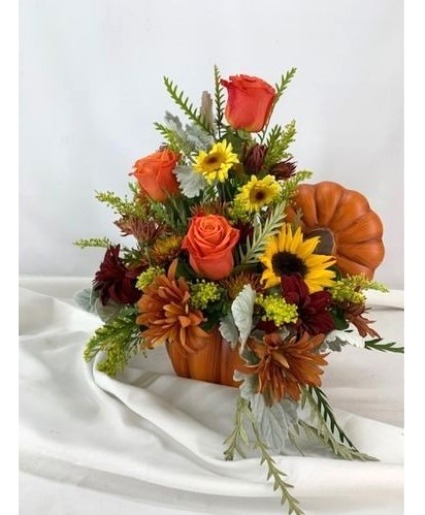 Orange Pumpkin Arrangement 