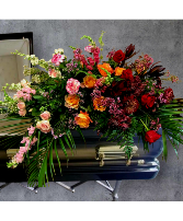 Orange roses and dark reds 