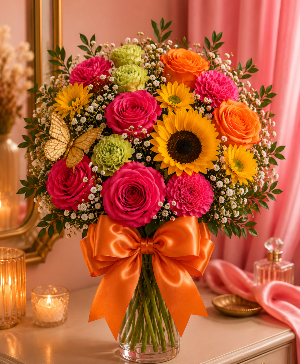 Orange Satin Daydream Call Us for Faster Service & Daily Specials: (915) 303-8500 Text Us to Order Anytime: (915) 505-3708 Your trusted source for Flowers & Delivery in El Paso TX 
