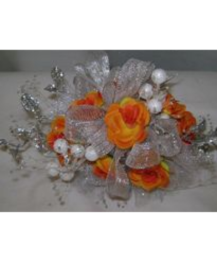 Orange Silver Pearl Corsage Corsage