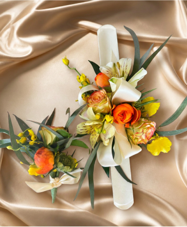 Orange & Yellow Corsage and Bout dance flowers in Eagle, ID | Hope Blooms Flowers & Things