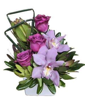 Orchid Affection - Pink Container Arrangement
