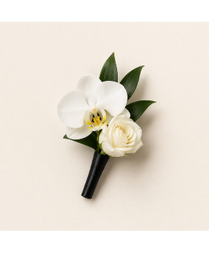 Orchid and Rose boutonnière  Pin on style