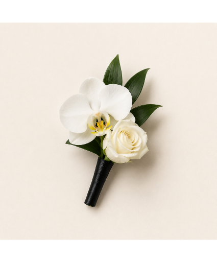 Orchid and Rose boutonnière  Pin on style