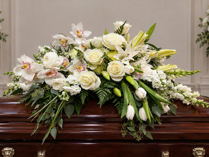 Orchid & Lily Remembrance Spray Casket Spray