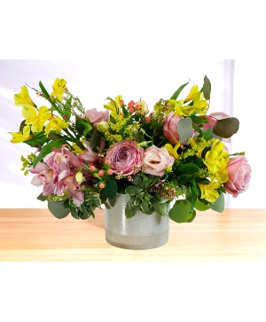 Orchid Macaroon Ceramic Pot Arrangement