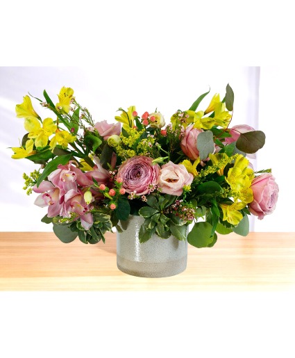 Orchid Macaroon Ceramic Pot Arrangement