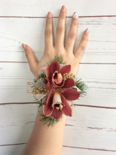  Orchid (Burgundy) Wrist Corsage