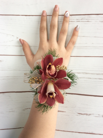  Orchid (Burgundy) Wrist Corsage