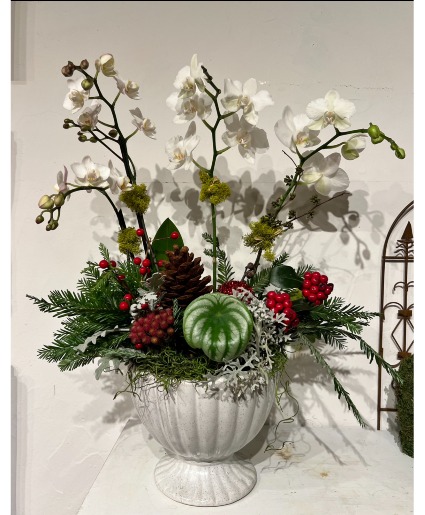 Orchid's Santa Flower Arrangment