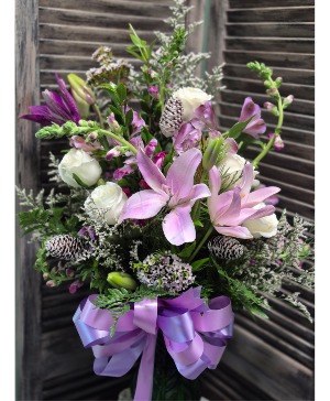 Orchid/Violet Elegance Vase Arrangement 