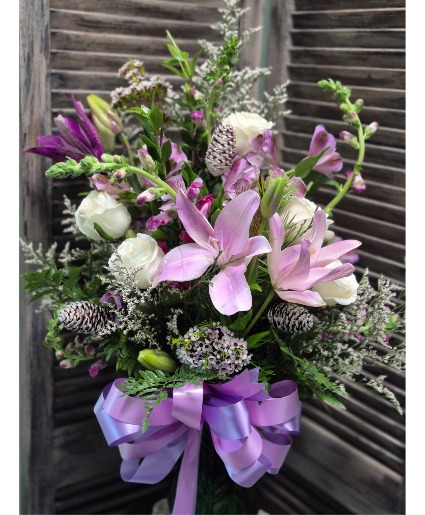 Orchid/Violet Elegance Vase Arrangement 