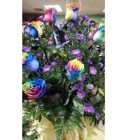  Rainbow Roses- Black or Blue Roses Valentines Day