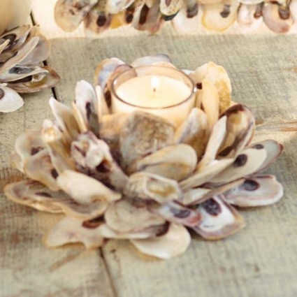 oyster shell votive holder  