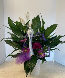 6" Peace Lily with angel  NFS-P112-2