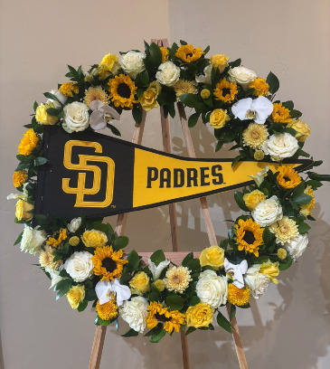 Padres Memorial Wreath  in Irvine, CA | Faith And Blooms by Lily Fiore