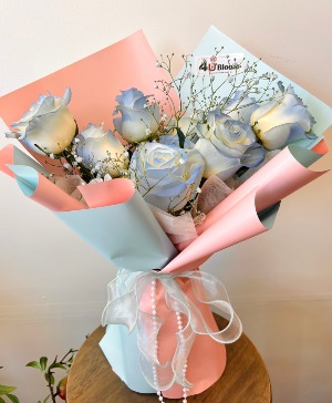 Painted Blue Roses 