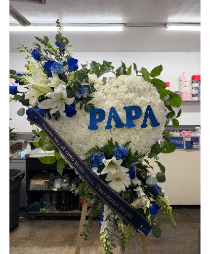 Papa blue heart  