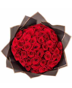 Pasión Eterna - 50 Roses  Wrapped Bouquet | Ramo Buchón