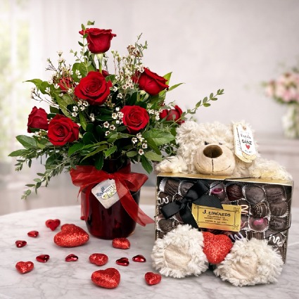 Passion #2 Roses, Teddy Bear and Chocolates Bundle
