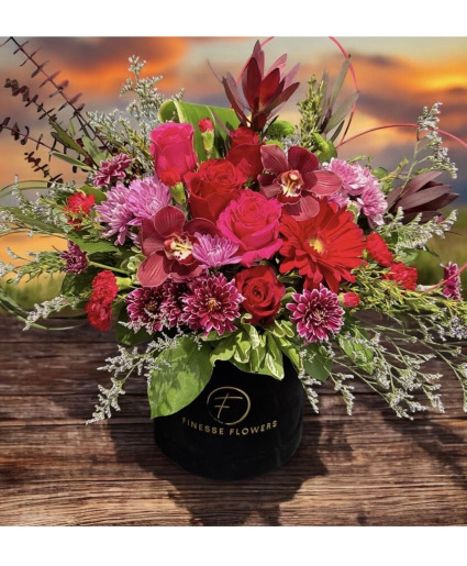 Velvet Calgary Sunset Garden Velvet Box Arrangement