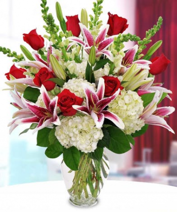 Love You Always! Choose Your Colors! Roses, Oriental Lilies, Hydrangea and Snapdragons in Gainesville, FL | PRANGE'S FLORIST- Sara & Lilli V