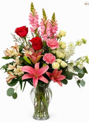 Passionate Petals Vase Arrangement